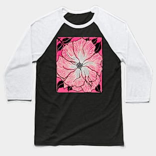 Vintage pink open flower Baseball T-Shirt